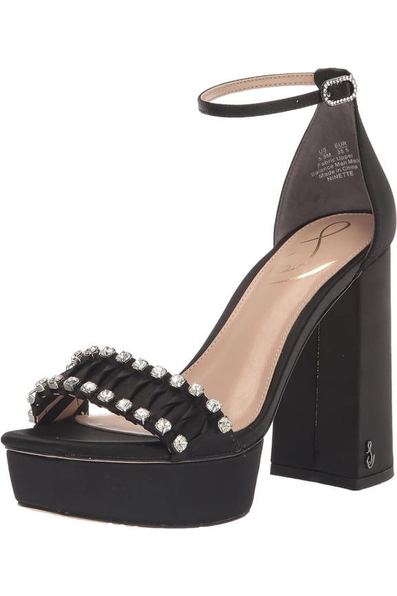 Women's Ninette Platform Heels Black Satin 5.5M