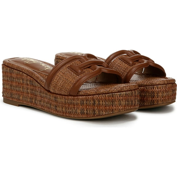 Sam Edelman Women's Pauleena Platform Wedge Slide Sandal Rich Cognac/Cuoio 5M