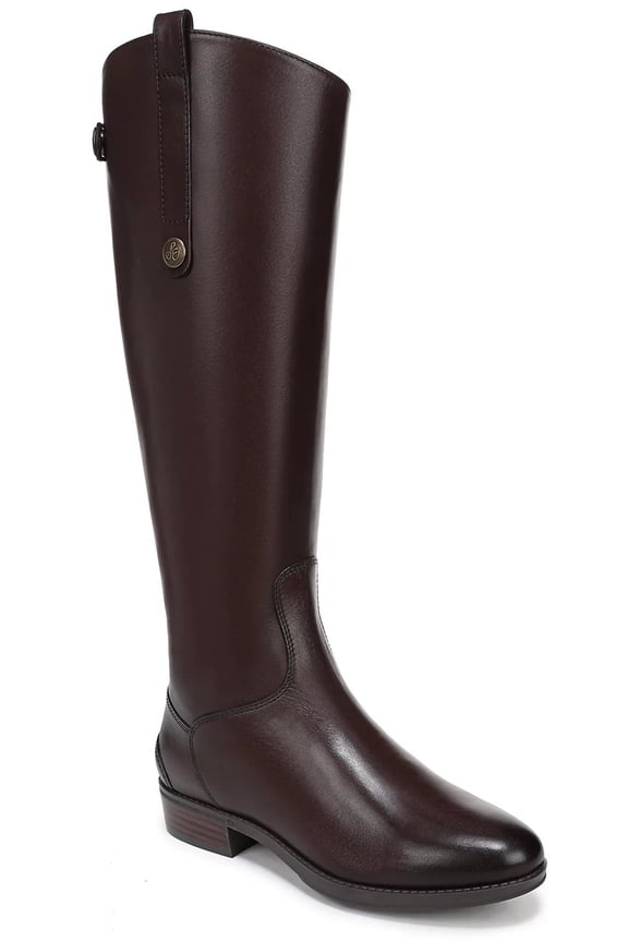 Women's Penny Knee-High Riding Boots Dark Brown Leather 9M