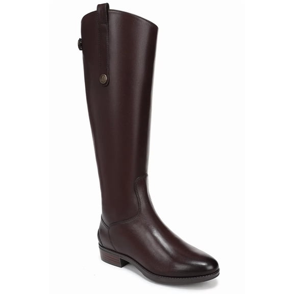 Sam Edelman Women's Penny Knee-High Riding Boots Dark Brown Leather 9M