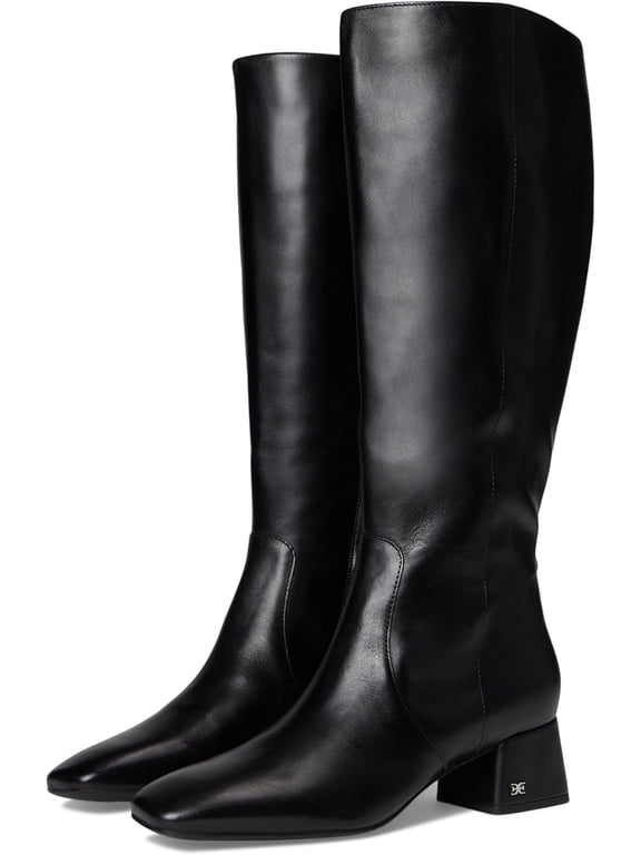 Women's Porter Knee High Boot Black Leather Wide Calf 7M