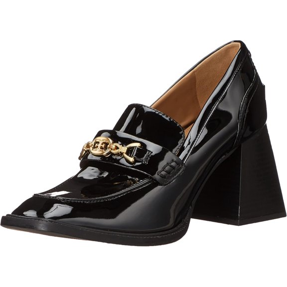 Sam Edelman Women's Quincy Heel Loafer Black Patent 5.5M