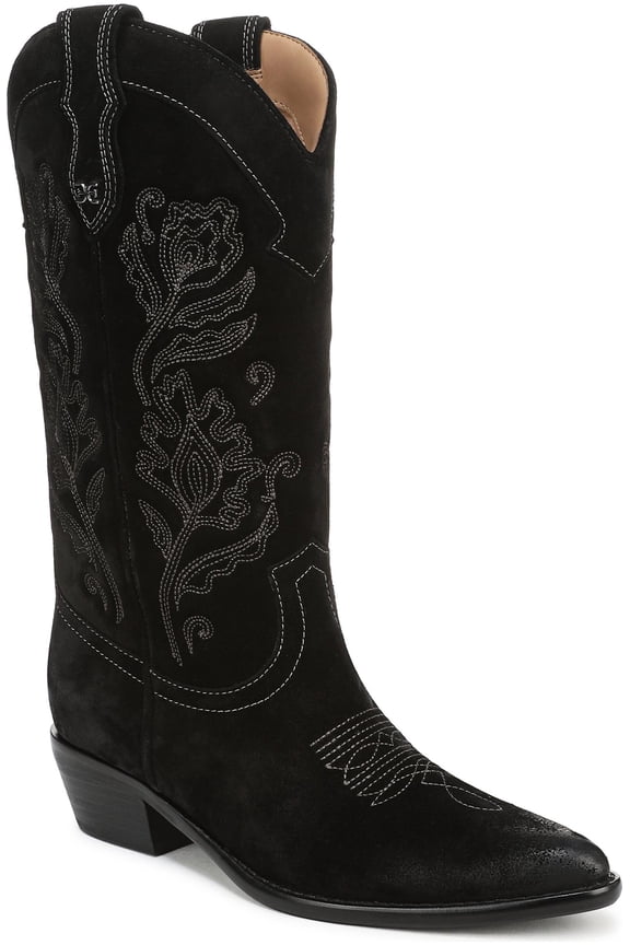 Women's Rue Western Boot Black Suede 8.5M