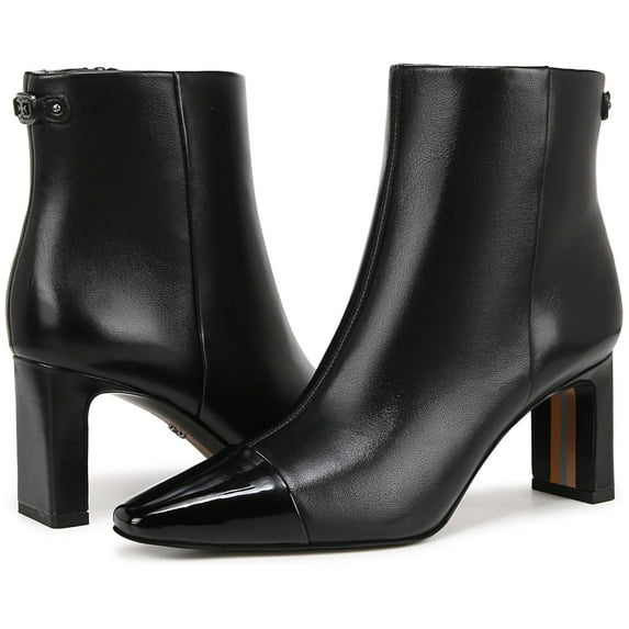 Sam Edelman Women's Saige 2 Cap Toe Ankle Boot Black Leather 10M