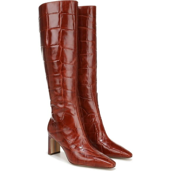 Sam Edelman Women's Sylvia 2 New Cognac Croco Knee High Boot 8M