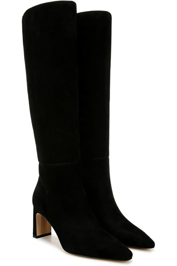 Women's Sylvia Black Suede Knee High Boot 5M