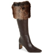 Sam Edelman Womens Sylvia Chocolate Brown/Brown Multi Wide Calf Knee High Boot 7M