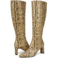 thumbnail image 1 of Sam Edelman Women's Sylvia Golden Tan Python Embossed Wide Calf Knee High Boot 12M, 1 of 5