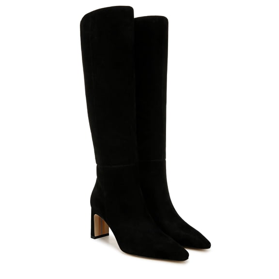 Sam Edelman Women's Sylvia Black Suede Wide Calf Knee High Boot 8M