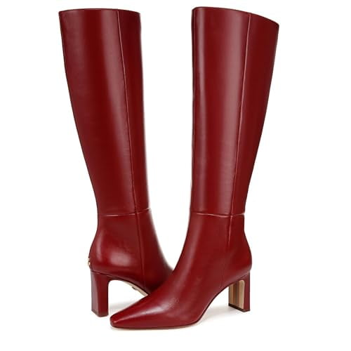 Sam Edelman Women's Sylvia Cabernet Red Wide Calf Knee High Boot 8M