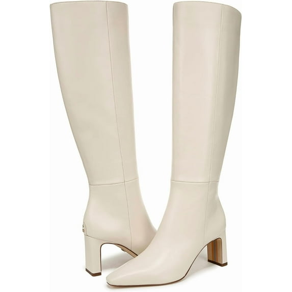 Sam Edelman Women's Sylvia Modern Ivory Wide Calf Knee High Boot 7.5M