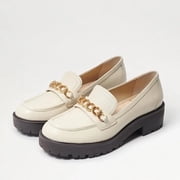 Sam Edelman Womens Taelor Loafers Ivory Leather 7M