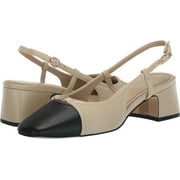 Sam Edelman Womens Tarra Pump Summer Sand/Black Leather 10.5M
