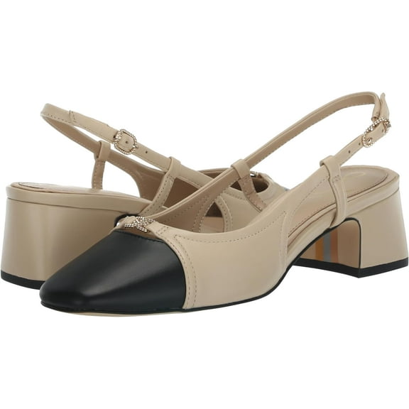 Sam Edelman Women's Tarra Pump Summer Sand/Black Leather 10.5M