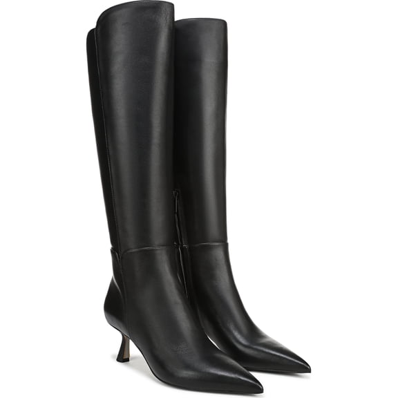 Sam Edelman Women's Taylin Pointed Toe Knee High Boot Black Leather Wide Calf 8M