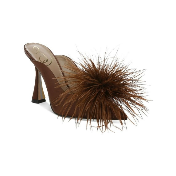 Sam Edelman Womens Anthony Satin Feathers Mules