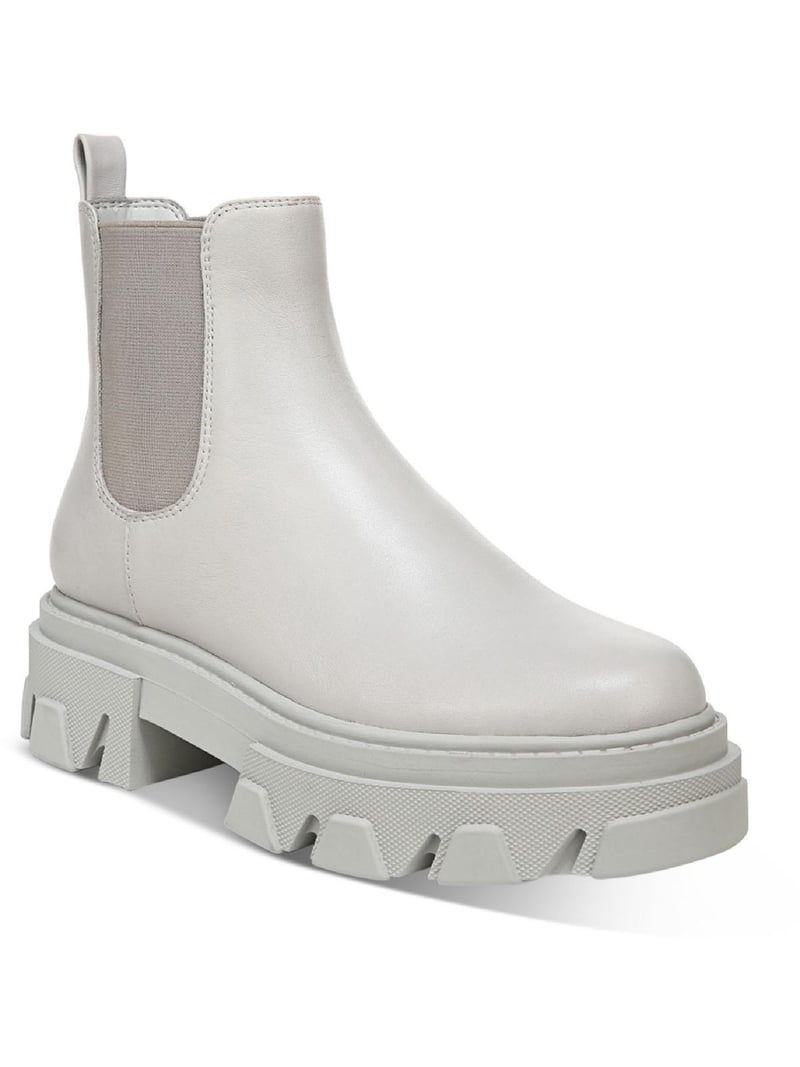 Sam Edelman Womens Daelyn Leather Lug Sole Ankle Boots Gray 