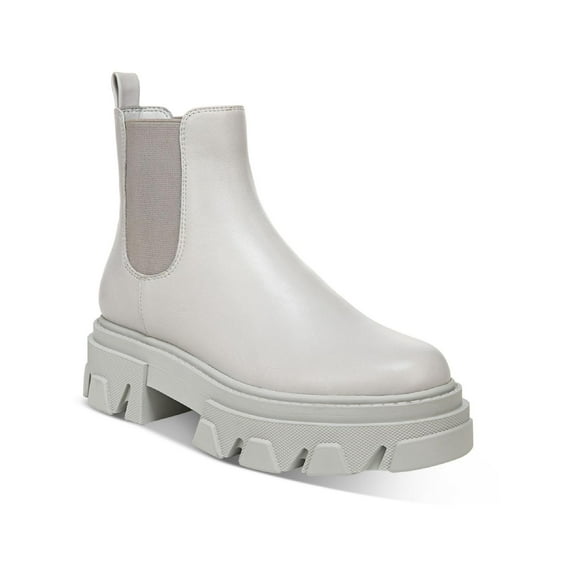 Sam Edelman Womens Daelyn Leather Lug Sole Ankle Boots Gray 9 Medium (B,M)