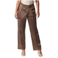 thumbnail image 1 of Sam Edelman Womens Devyn Satin Crossover Casual Trouser Pants, Brown, 0, 1 of 1