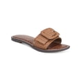 thumbnail image 1 of Sam Edelman Womens Gabriela 2 Leather Metallic Slide Sandals, 1 of 3