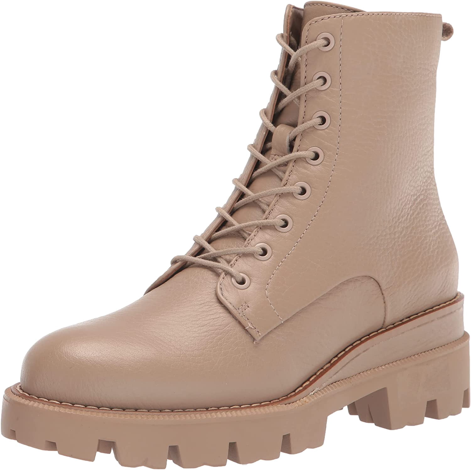 Women’s Tan Leather Lace-Up Boots Sam Edelman 8 SAM EDELMAN Womens Beige Knit Comfort Water Resistant  main image 4