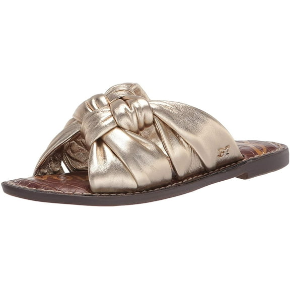 Sam Edelman Womens Garson Flat Sandal 5 Molten Gold