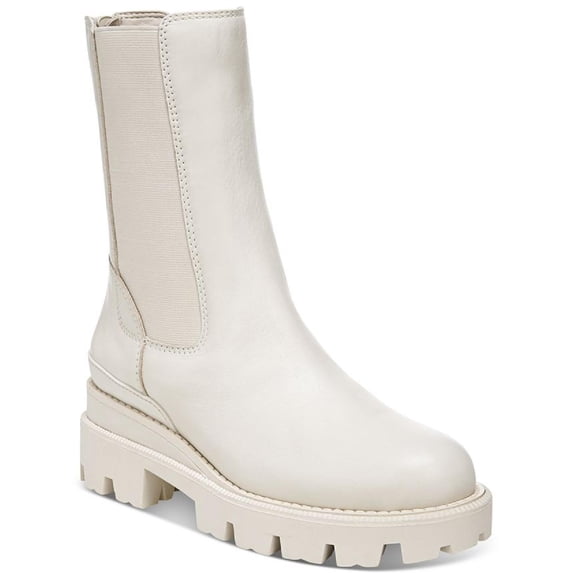 Sam Edelman Women's Genia Chelsea Boots Ivory Leather 6M