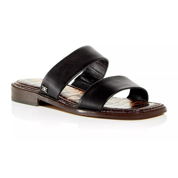 Sam Edelman Womens Haydee Flat Sandal, Adult, Black Leather, 8 M US