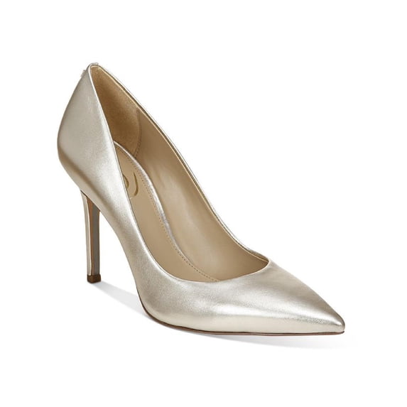 Sam Edelman Womens Hazel Leather Metallic Pumps Gold 8.5 Medium (B,M)