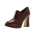 thumbnail image 1 of Sam Edelman Womens Jeanette Leather Square Toe Loafer Heels, 1 of 3