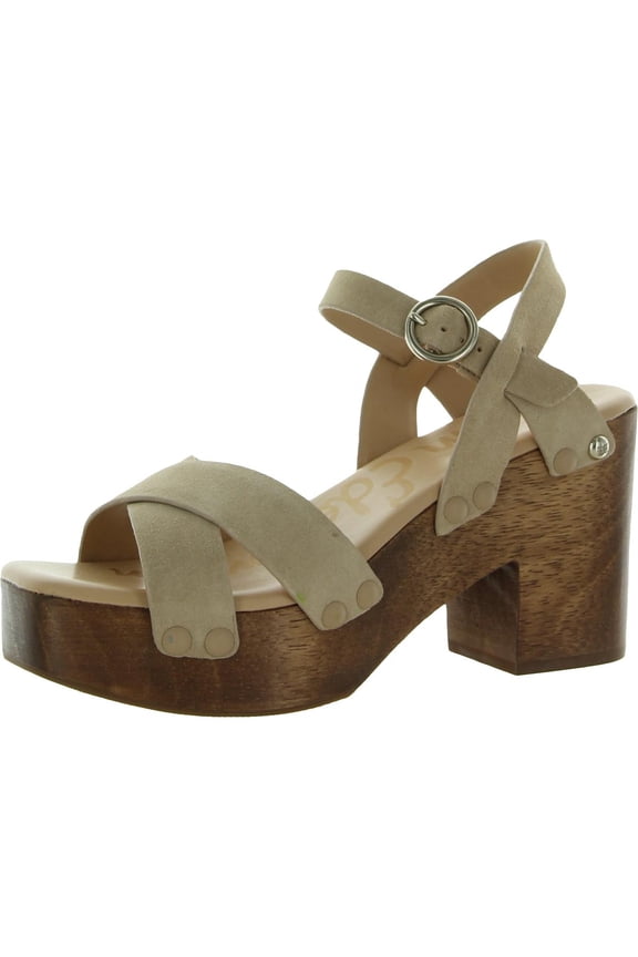 Womens Josefine Suede Wood Heels