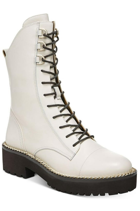 Womens Lenley Leather Combat & Lace-up Boots Ivory 10 Medium (B,M)