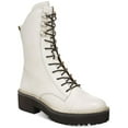 thumbnail image 1 of Sam Edelman Womens Lenley Leather Combat & Lace-up Boots Ivory 6.5 Medium (B,M), 1 of 3