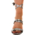 thumbnail image 1 of Sam Edelman Womens Lonnie Metallic Strappy Dress Sandals Silver 8 Medium (B,M), 1 of 3