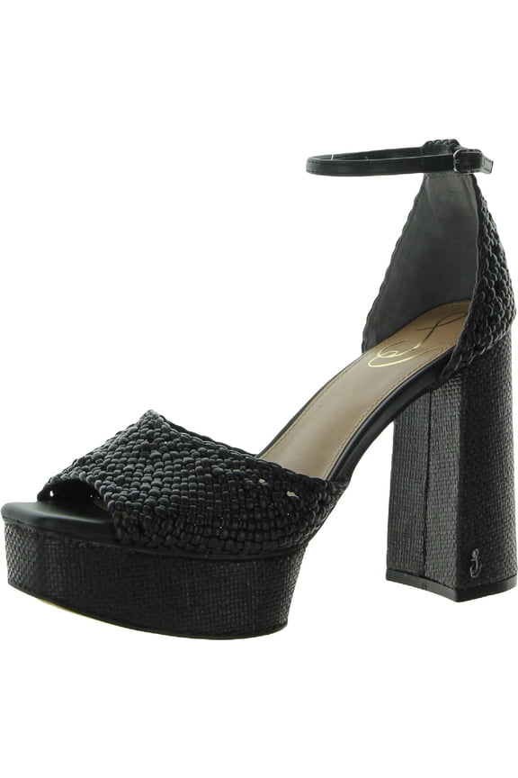 Womens Nattie Faux Leather Square Toe Platform Sandals