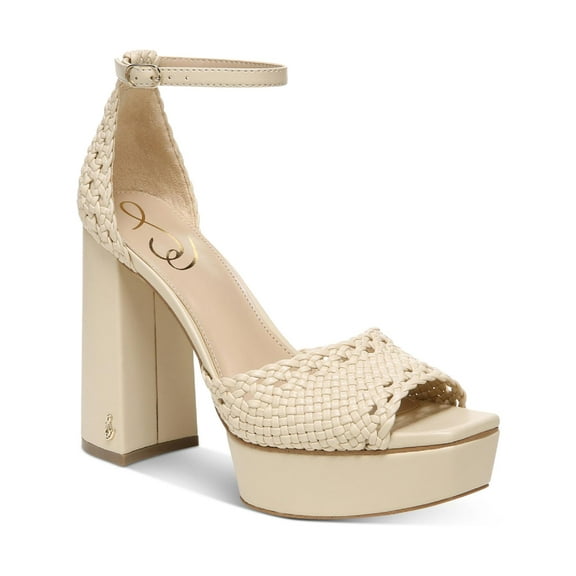 Sam Edelman Womens Nattie Faux Leather Square Toe Platform Sandals
