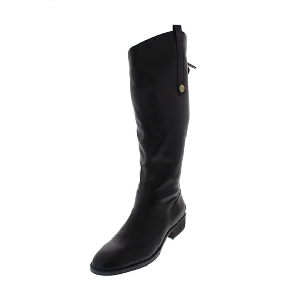 Sam Edelman Women's Penny 2 Knee-High Riding Boots Black Leather Wide Calf 8.5M
