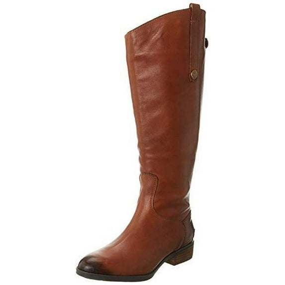 Sam Edelman Women's Penny Knee-High Riding Boots Whiskey Leather Wide Calf 10M