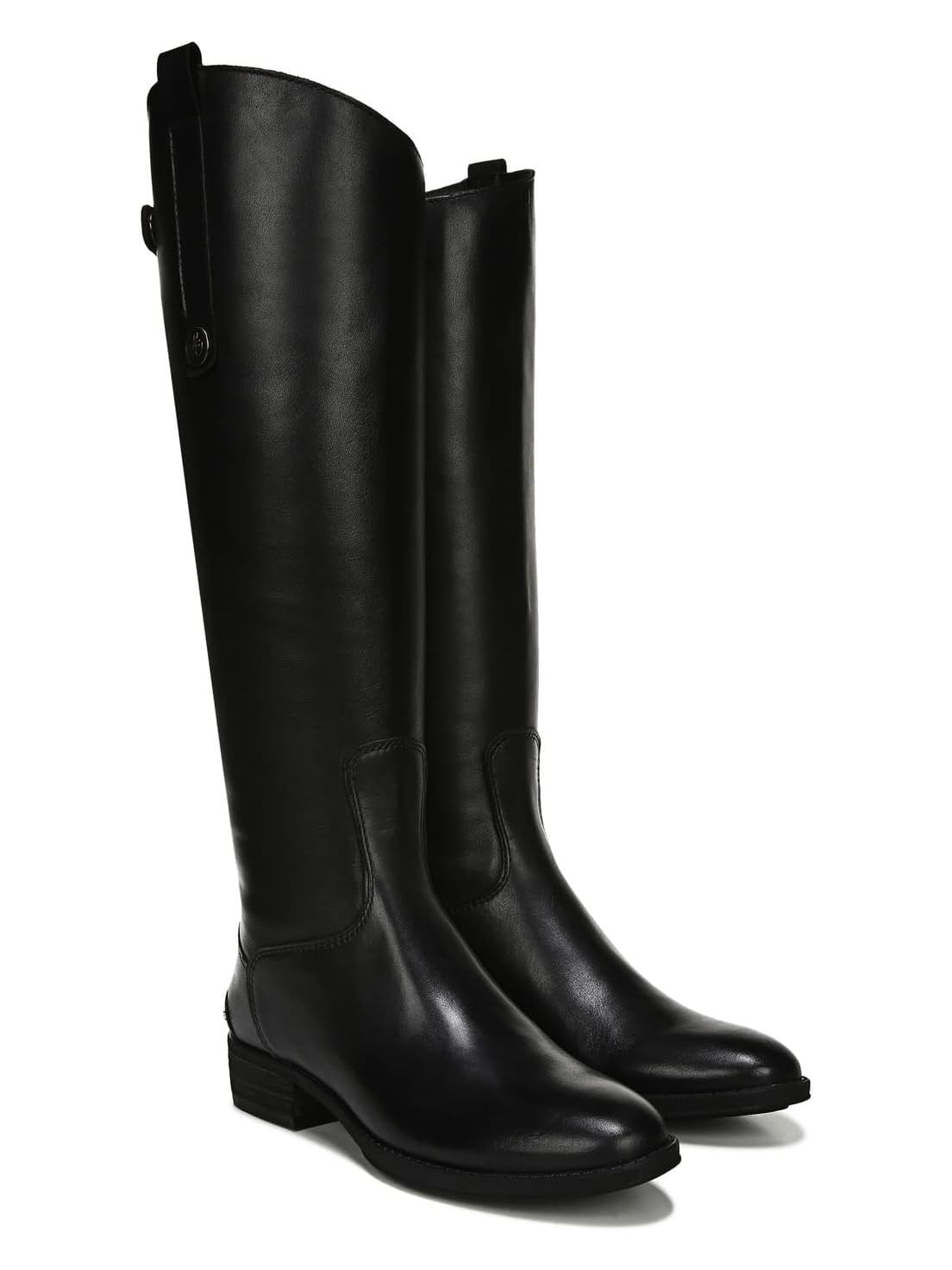Sam Edelman Women's Penny Classic Equestrian Boot, Black Leather, 7 Medium US