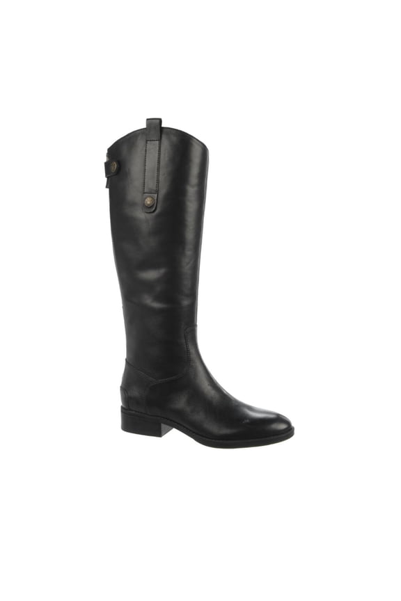 Sam Edelman Women's Penny Knee-High Riding Boots Black Leather 8M