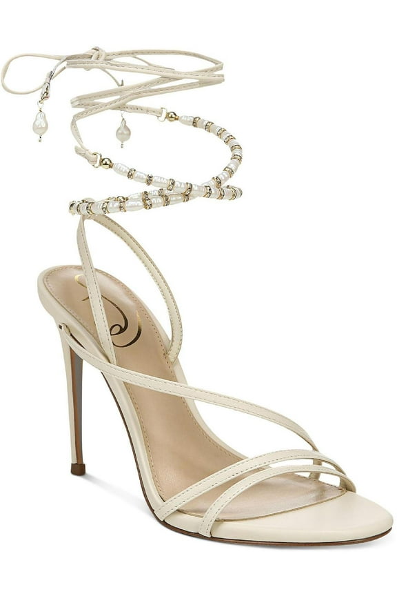 Womens Scarlette Leather Ankle Wrap Heels