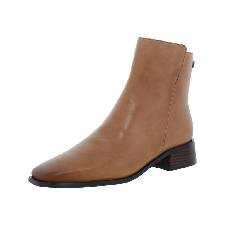 Sam Edelman Thatcher Cuoio Brown Side Zipper Square Toe Low Block Heel Boots Lt Cuoio Brown 9.5 Walmart