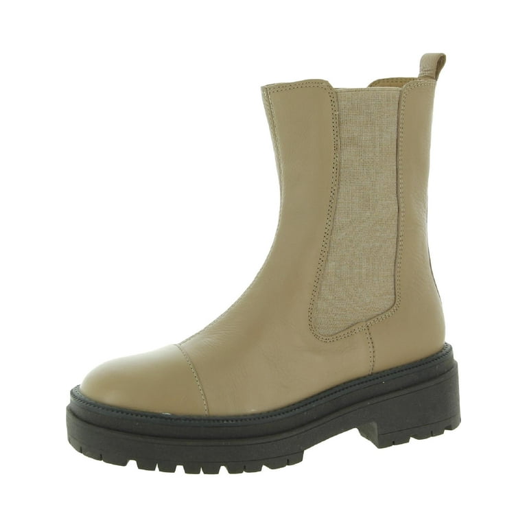 Sam Edelman Womens Wellington Leather Almond Toe Ankle Boots Tan 7 Medium B M