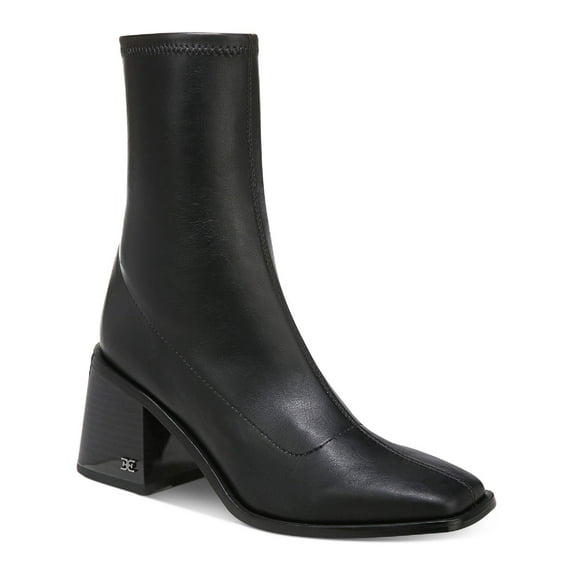 Sam Edelman Womens Wells Faux Leather Block Heel Ankle Boots