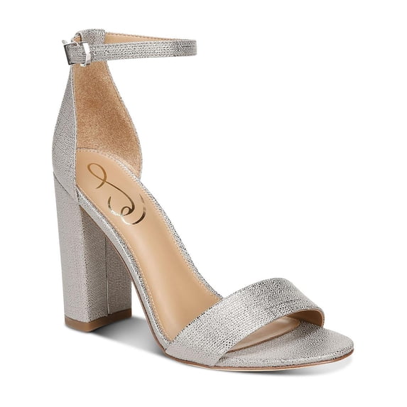 Sam Edelman Womens Yaro Metallic Block Heel Evening Sandals