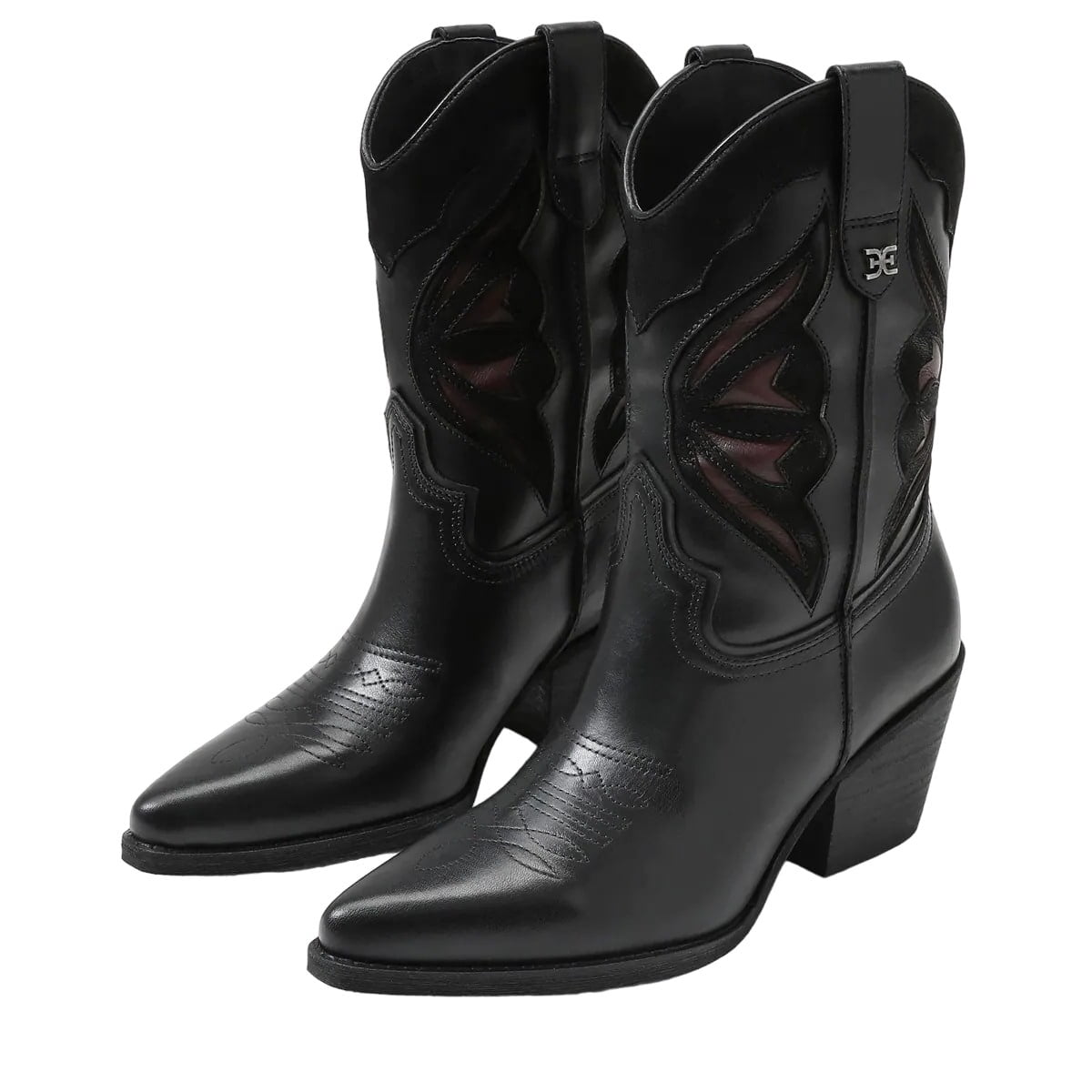 AQUA COLLEGE Womens Black Slip Resistant Water Resistant Ireland Pointed Toe Stacked Heel Zip-Up Heeled Boots M main image 0