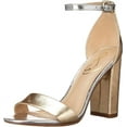thumbnail image 1 of Sam Edelman Yaro Gold Leaf/Soft Silver Ankle Strap Block High Heeled Sandals (Gold Leaf/Soft Silver, 7.5), 1 of 6