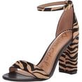thumbnail image 1 of Sam Edelman Yaro New Tiger Block Heel Ankle Strap Open Toe Dress Heeled Sandals (New Tiger, 5.5), 1 of 6