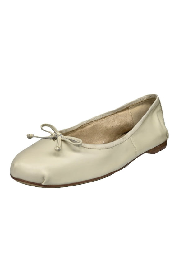 Zooey Modern Ivory Bow Detailed Rounded Toe Slip On Ballet Flats (Modern Ivory, 9.5)