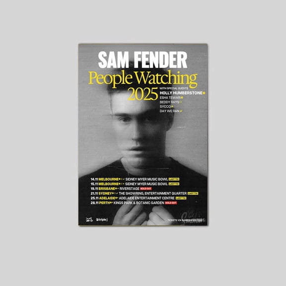 Sam Fender People Watching 2025 Tour Schedule Poster Size 24''x36'' Goldengate